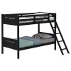 CoasterEveryday 405051BLK Littleton - Wood Twin Over Twin Bunk Bed - Black