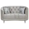 CoasterElevations 508461-S2 Avonlea - 2 Piece Upholstered Sloped Arm Sofa Set Velvet - Pearl Silver