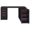 CoasterEveryday 800517 Yvette - 3-Drawer L-Shape Computer Desk - Cappuccino