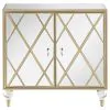 CoasterEssence 951851 Astilbe - 2-Door Mirrored Accent Cabinet - Silver And Champagne
