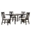 New Classic 40-4124-D4C Chestnut Ridge - 5 Piece Dining Room Set (Round 72