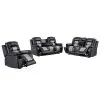New Classic 22-U7005BKG-3PM New Classic 22-U7005BKG-3PM Nikko - Power P1 3 Piece Sofa & Loveseat & Recliner - Black / Gray