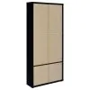 Coaster Fine Furniture 953478 Hawthorne - 4-Shelf Glass Door Tall Cabinet With Drawers - Black