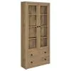 Coaster Fine Furniture 953479 Hawthorne - 4-Shelf Glass Door Tall Cabinet With Drawers - Mango