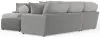 Jackson Furniture Industries 4047/73/59/30/75/28-38 Canyon - 4 Piece Sectional With Cuddler Seat Cushions, Included Accent Pillows And Cocktail Ottoman (Left Side Facing Chaise) - Platinum
