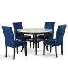 New Classic 41-400-BLD4C New Classic 41-400-BLD4C Celeste - Round Dining Table With 4 Chairs - Black / Blue