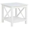 Coaster Fine Furniture 722087 Skyview - Square Pine Wood Side End Table With Shelf - White