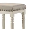 ACME 77182 Tasnim - Counter Height Stool (Set of 2) - Tan Fabric & Antique White