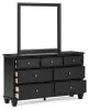 Ashley Furniture B687B1 Lanolee - Dresser And Mirror - Black