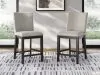 Ashley Furniture D618-124 Neymorton - Upholstered Barstool (Set of 2) - Dark Grayish Brown