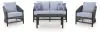 Ashley Furniture PCP391-080 Bridges Beach - Loveseat, Lounge Chairs, Table Set (Set of 4) - Gray