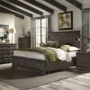 Liberty Furniture 759-BR-KSBDMCN Liberty Furniture 759-BR-KSBDMCN Thornwood Hills - 5 Piece Bedroom Set (King Storage Bed, Dresser & Mirror, Chest, Nightstand) - Rock Beaten Brown