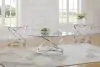 CoasterEssence 722373 Warren - 3 Piece Oval Glass Top Coffee Table Set - Chrome