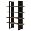 CoasterEveryday 882036 Danbrook - 4-Shelf Bookshelf - Black And Aged Walnut