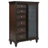 Coaster Fine Furniture 223637 Andover - 6-Drawer Tempered Glass Door Chest - Dark Oak