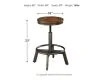 Ashley Furniture D440-024 Torjin - Swivel Stool (Set of 2) - Dark Brown