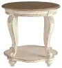 Ashley Furniture T743-6 Realyn - Round End Table - White / Brown