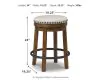 Ashley Furniture D546-124 Valebeck - UPH Swivel Stool  - Brown / Black