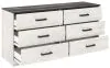 Ashley Furniture EB4121-131 Shawburn - Six Drawer Dresser - White / Black / Gray