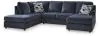 Ashley Furniture 95302/16/03/08 Ashley Furniture 95302/16/03/08 Albar Place - 3 Pc. - 2-Piece Sectional With Raf Sofa Chaise, Ottoman - Cobalt