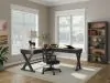 Ashley Furniture H664/34/34R/01A/70 Wildenauer - 4 Pc. - Home Office Desk And Return, Swivel Desk Chair, Bookcase - Brown / Black