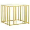 CoasterEssence 723607 Adri - Rectangular Glass Top Side End Table - Matte Brass