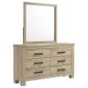 Coaster Fine Furniture 225103M Oakglen - 6-Drawer Bedroom Dresser And Mirror - Weathered Oak