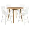 Coaster Fine Furniture 122508-S5W Andrews - 5 Piece Round Counter Dining Set - Light Ash And White