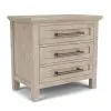 Riverside Furniture 79269 Bennett - Three Drawer Nightstand - Frosted Gray