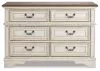 Ashley Furniture B743-21 Ashley Furniture B743-21 Realyn - Dresser - 6-drawer - White / Brown / Beige