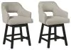 Ashley Furniture D380-724 Ashley Furniture D380-724 Tallenger - UPH Swivel Barstool (Set of 2) - Beige