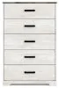 Ashley Furniture EB4121-245 Shawburn - Five Drawer Chest - Vinyl-Wrapped - White / Black / Gray