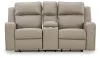 Ashley Furniture 6330794 Lavenhorne - Dbl Rec Loveseat W/Console - Pebble