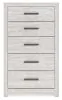 Ashley Furniture B3788-46 Cayboni - Five Drawer Chest - Whitewash