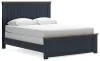 Ashley Furniture B414/21/26/57/54/96/92(2) Ashley Furniture B414/21/26/57/54/96/92(2) Landocken - 7 Pc. - Dresser, Mirror, Queen Panel Bed, 2 Nightstands - Brown / Blue