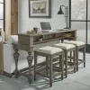 Liberty Furniture 615-OT-4PCS Americana Farmhouse - 4 Piece Console Set (Console 3 Stools) - Dusty Taupe
