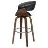 CoasterEssence 100205 Zion - Upholstered Swivel Bar Stool - Walnut And Black