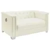 CoasterElevations 505391-S2 Chaviano - 2 Piece Upholstered Track Arm Sofa Set - Pearl White