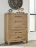 Benchcraft® B858-46 Ridgester - Five Drawer Chest - Light Brown