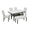 New Classic 40-D422-D4CB New Classic 40-D422-D4CB Carissa - Rectangle Dining Table With 4 Chairs & 1 Bench - White