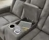 Ashley Furniture 2200418 Next-Gen Durapella - Power Reclining Loveseat with Console/Adj Headrest - Slate