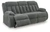 Ashley Furniture PC2140599 Observation - Reclining Power Sofa With Drop Down Table - Steel