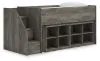 Ashley Furniture B4480B25 Ashley Furniture B4480B25 Frandern - Twin Loft Bed With 2 Bookcase Storages - Gray