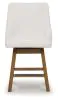 Ashley Furniture D974-324 Cabalynn - Upholstered Swivel Barstool (Set of 2) - Oatmeal / Light Brown