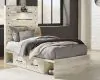 Ashley Furniture B192B13 Ashley Furniture B192B13 Cambeck - Twin Panel Bed With Side Storage Drawers - Whitewash