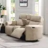 ACME LV07411 ACME LV07411 Elison - Power Motion Loveseat With Console & Storage - Dark Beige Polished Microfiber