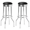CoasterEveryday 2408 Retro - Upholstered Metal Swivel Bar Stool (Set of 2) - Black