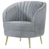 CoasterEssence 506866 Sophia - Upholstered Channel Tufted Barrel Accent Chair - Gray