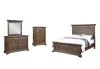 New Classic 00-658-14C Mar Vista - 6/6 Eastern King 4 Piece Bedroom Set (Bed & Dresser & Mirror & Chest) - Walnut