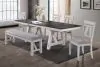 New Classic 40-1903-D4CB New Classic 40-1903-D4CB Maisie - Dining Table & 4 Chairs & Bench - White / Dark Brown